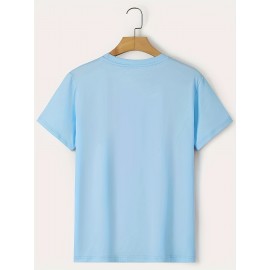 Rose Print, Men's Graphic Design Crew Neck Active T-shirt, Casual Comfy Tees Tshirts For Summer, Men's Clothing Tops For Daily Gym Workout Running