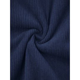 Men's Color Block Half Button Up Stand Collar Sweatshirt For Men Retro Corduroy Sweatshirts For Winter Fall Long Sleeve Tops