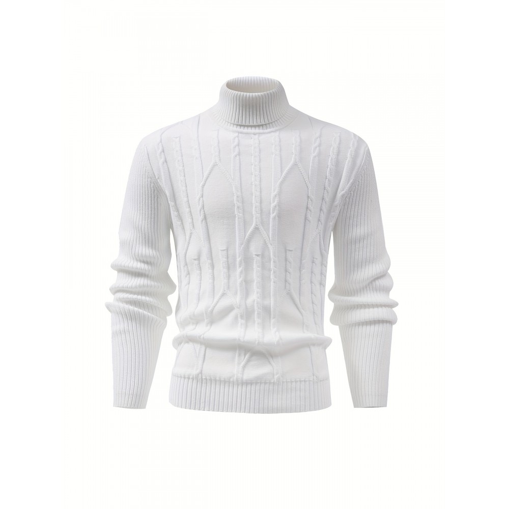 Cool Retro Knitted Sweater For Men, Men's Casual Retro Cable Pullover Hooded Knit Sweater Streetwear For Winter Fall, As Gifts