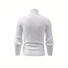 Cool Retro Knitted Sweater For Men, Men's Casual Retro Cable Pullover Hooded Knit Sweater Streetwear For Winter Fall, As Gifts