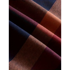 Men's Plaid Turndown Collar Short Sleeve Shirt, Trendy Comfy Shirt For Spring Summer Autumn