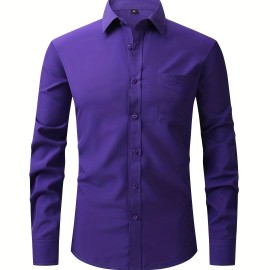 Men's Basic Button Down Fit Lapel Dress Shirt