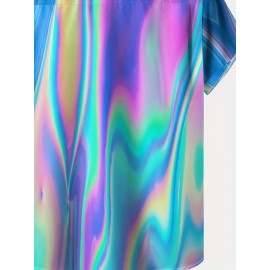 Stylish Men's Casual Short Sleeve Shirt, Men's Shirt For Summer Vacation Resort