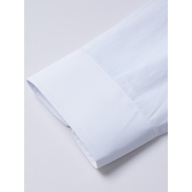 Classic Design Shirt, Men's Semi-formal Button Up Lapel Long Sleeve Shirt For Spring Summer Business